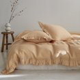 thumbnail image 5 of Simple&Opulence 100% Linen Stone Washed Euro Sham with Ruffle 26x26 Inch Pillow Cover Set of 2, Home Decoration Pillow Soft and Breathable - Sand, 5 of 6