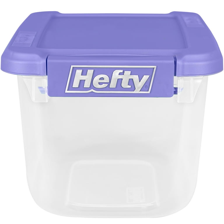 Hefty Clear & White Storage Bin, 62l