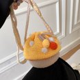 thumbnail image 1 of Bolsa bandolera de punto con diseño de hongo bonito para mujer (amarillo) Likrtyny Para Estrenar, 1 of 9