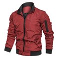thumbnail image 2 of APEXFWDT Men's Lightweight Bomber Jacket Big and Tall Windbreaker Softshell Varsity Jacket Coat Casual Spring Fall Full Zip Coat with Pocket, 2 of 4