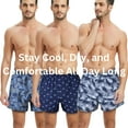 thumbnail image 3 of CINVIK Boxers for Men Cotton Loose Fit Boxer Shorts Short Inseam Pajamas 3 Pack XL, 3 of 7