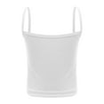 thumbnail image 2 of JanJean Kids Girls Sports Bras Cami Crop Tops Spaghetti Straps Ribbed Knit Vest Workout Undershirts Athletic Tank Top Shirts White M/小码, 2 of 5