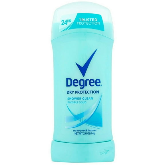 Degree Women Anti-Perspirant Deodorant Invisible Solid Shower Clean 2.60 oz (Pack of 6)