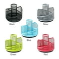 thumbnail image 6 of Metal Storage Pencil Holder Multi-Functional High Capacity Space Saver Wrought Iron Grid Rotating Bucket, 6 of 10