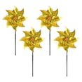 thumbnail image 1 of Uxcell 4-Pack Molinos de Viento de Flores, Molinos de Viento Reflectantes de Plástico de 20 Pulgadas para Decoraciones de Fiesta [Amarillo], 1 of 7