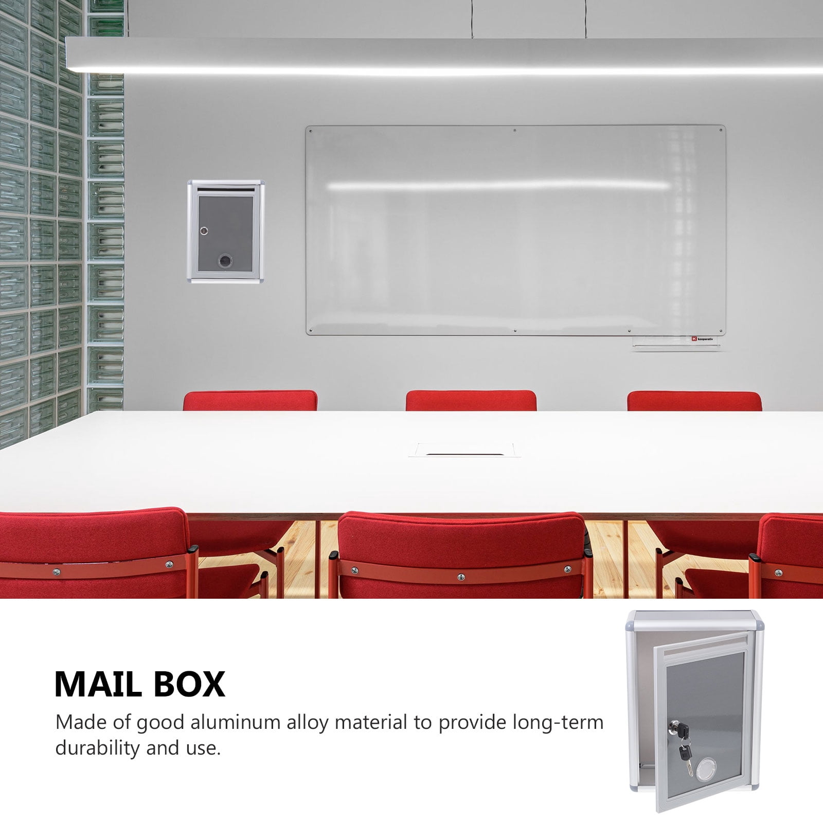 HOMEMAXS  Set of 2 Locking Mailbox Post Tin Suggestion Standing Travel Staff Silver