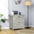 thumbnail image 2 of HOMCOM Armoire de Classement Rétro avec 2 Tiroirs, Armoire avec Barres de Suspension pour Documents Format Lettre et Légal, Gris, 2 of 10