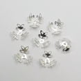 thumbnail image 4 of U8MO 200 Silver 3-Petals Flower Filigree End Bead Caps 14mm jewelry finding, 4 of 6