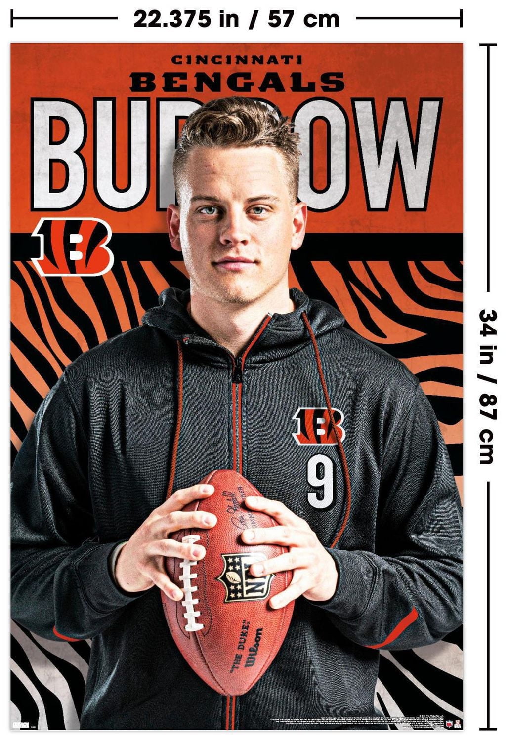 NFL Cincinnati Bengals - Joe Burrow Pose 20 Wall Poster, 22.375" x 34"