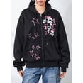 thumbnail image 2 of xiaxaixu Women's Hooded Sweatshirt Jacket Cartoon SkullStar Pattern Zip Up Fall Coat Streetwear, 2 of 9