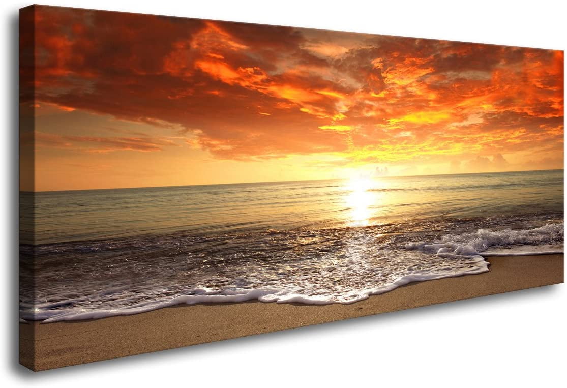 Pyradecor Sunset Sea Beach Modern Seascape Pictures Paintings on Canvas Wall Art 4 Panels Stretched and Framed Giclee Canvas Prints Artwork for Living Room Bedroom Home Office Decorations Pyradecor Sunset Sea Beach Modern Seascape Pictures Paintings on Canvas Wall Art 4 Panels Stretched and Framed Giclee Canvas Prints Artwork for Living Room Bedroom Home Office Decorations