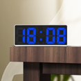 thumbnail image 4 of Qonioi LED Digital Alarm Clock, Large Display Desktop Clock with Temperature Date, Bedside Alarm Clock White Frame, 4 of 7