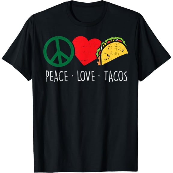 Peace Love Tacos Cinco De Mayo Fiesta Mexican Hippie Women T-Shirt