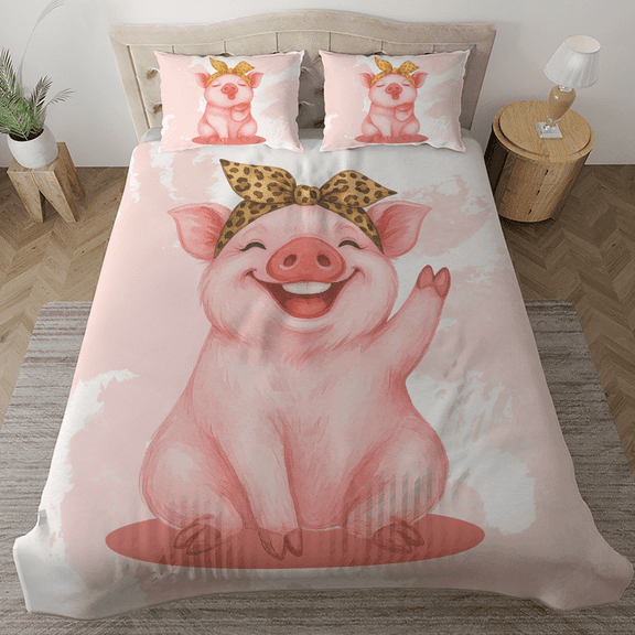 Lotusprinthandmade Cute Pig Lovers Bedding Set (68x88)