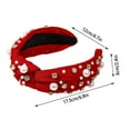 thumbnail image 3 of Red Pearl & Rhinestone Headband for Women - Sparkling Knotted Hair Accessory with Non- Grip, Elegant Embellished Headband for Parties, Weddings & Special Occasions, 3 of 5