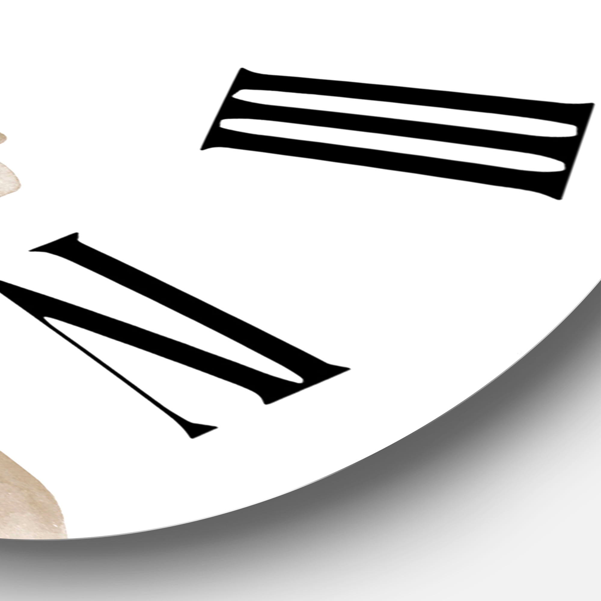 Designart 'Beige Eucalyptus Branches On White' Traditional Wall Clock