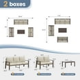 thumbnail image 5 of POTEBAN Aluminum Patio Furniture Set, Modern Metal Outdoor Sectional Sofa, Patio Conversation Sets with Side Table for Poolside, courtyard,Khaki, 5 of 7