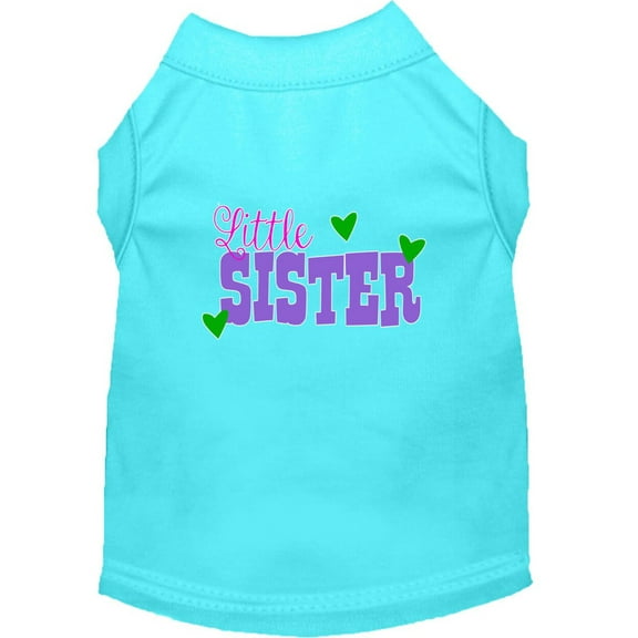 Mirage Pet Little Sister Screen Print Dog Shirt Aqua Med