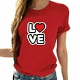 thumbnail image 2 of ICHUANYI Valentines Heart Print T-Shirt for Women Graphic Tees Casual Short Sleeve Summer Tshirts Tops, 2 of 7