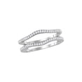 thumbnail image 1 of FB Jewels 14kt White Gold Womens Round Diamond Ring Guard Wrap Solitaire Enhancer Band 1/4 Cttw Size 5, 1 of 1