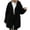 Black, variant on Fesfesfes Women Winter Coats Solid Color Hooded Loose Double-Sided Plush Buttonless Cardigan Jacket