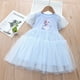 thumbnail image 4 of Vestido de malla con mangas abullonadas para niñas, nuevo vestido de verano con estampado de dibujos animados de Frozen y Elsa, ropa de princesa para niños pequeños, vestido de fiesta de cumpleaños, 4 of 5