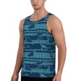 thumbnail image 2 of Easygdp Turtles and Waves Men's Tank Top, Sleeveless Muscle T Shirts, Breathable, Quick-Dry, Loose for Gym, Running, Fitness - XX-Large, 2 of 9