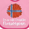 thumbnail image 4 of Inktastic I'm So Cute, I Must Be Norwegian Sunflower Norway Flag Boys or Girls Baby Bib, 4 of 4