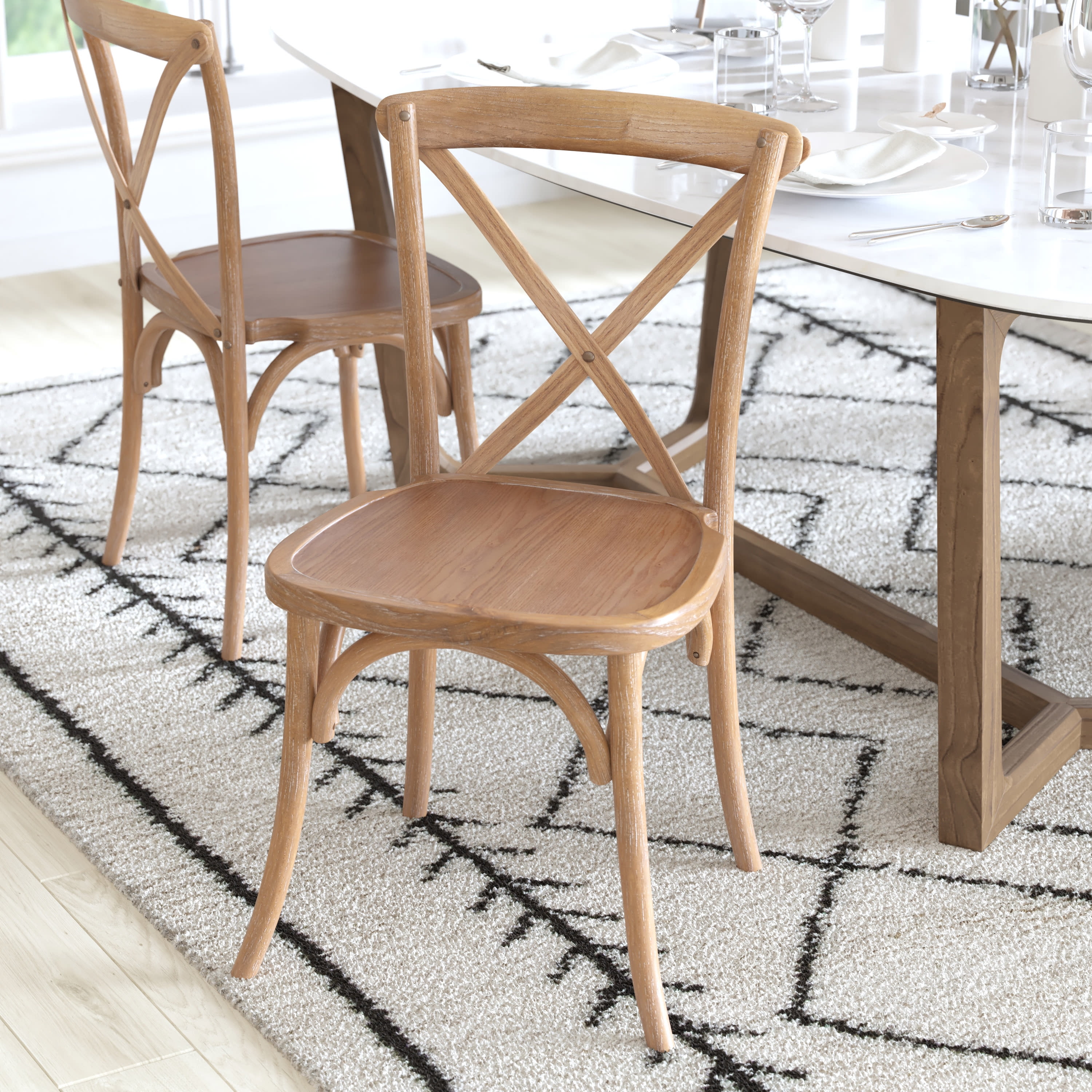Emma And Oliver Stackable Wood Cross Back Dining Chair : Target