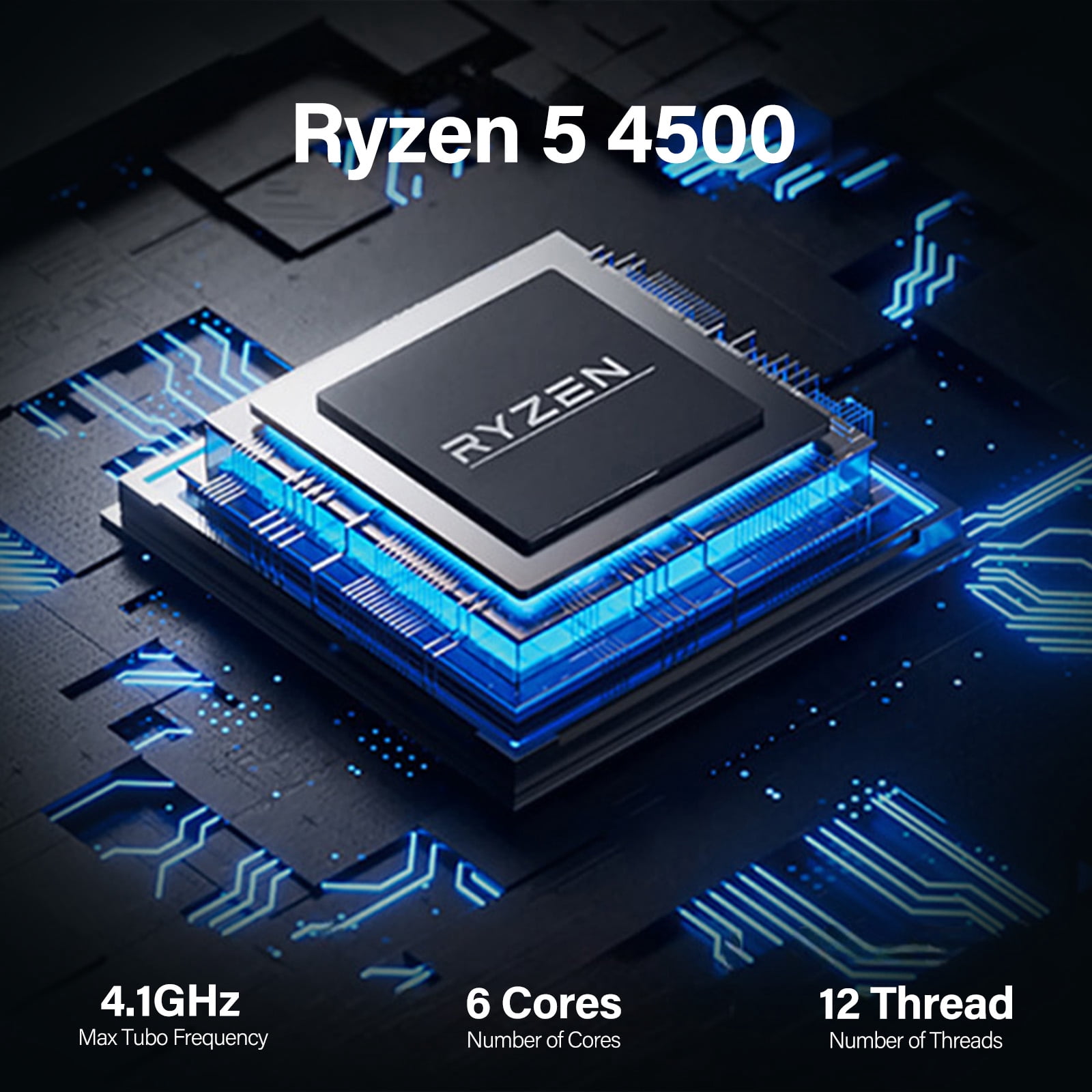 WIWB, Gaming PC, Ryzen 5 4500, RX 6500 XT 4GB, 16GB DDR4 - Walmart.com