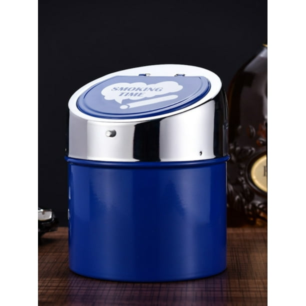 AKOAK - Cenicero Redondo De Acero Inoxidable, Anticaída, Resistente Al Calor, Resistente Al Calor, Para Sala De Estar, Computadora, Escritorio, Cenizas, Caja De Almacenamiento (dorado