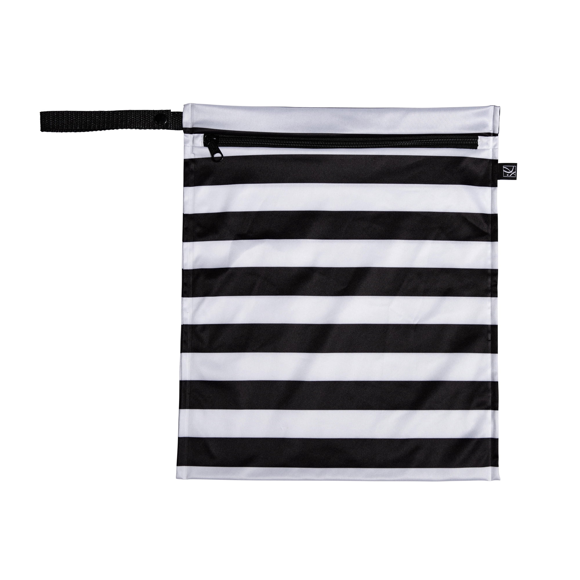 J.L. Childress Wet-to-Go Portable Wet and Dry Bags - Waterproof and Leakproof - Black/White Stripe