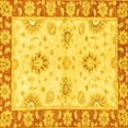thumbnail image 1 of Ahgly Company Machine Washable Indoor Square Oriental Yellow Traditional Area Rugs, 8' Square, 1 of 4