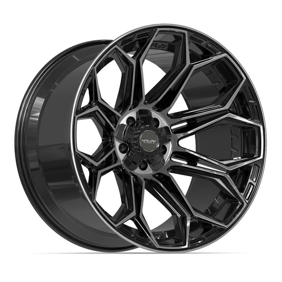 4PLAY Wheels 4P83 22 Inch Rim Fits 5x127 & 5x139.7 22x12 Gloss Black Brushed with Tinted Clear (1)