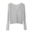 thumbnail image 2 of Vmvidoty Women's Long Sleeve Loose Cardigan Sweater Lightweight Open Front Dressy Causal Shrug Spring Fashion Gray M, 2 of 5
