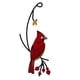 thumbnail image 1 of Wosthever Adorno teñido de estilo único y artesanía hecha a mano, pájaro cardenal rojo en rama, adorno Decoración del hogar mi, 1 of 6