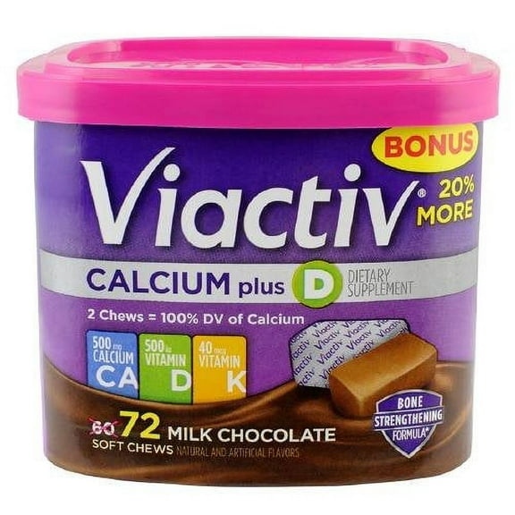 Viactiv Calcium Plus D Milk Chocolate Soft Chews, 60 Count