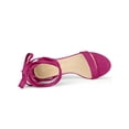 thumbnail image 4 of BLISSFUL STEP Women's Opened Toe Block Heel Lace up Dress Sandals Hot Pink 9.5, 4 of 7