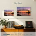 thumbnail image 3 of Elephant Stock Bourne Bridge Sunset Wall Art - Horizontal Multi Panel Canvas - Living Room Wall Decor - Architecture Multi Panel - Gray And Orange Decor - 23" x 14", 3 of 4
