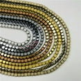 thumbnail image 5 of HOOUN Natural Hematite Gemstone Square Cube Silver Gold Multi-color Loose Beads 15.5"-Gold-3mm-130pcs, 5 of 9
