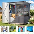 thumbnail image 2 of AECOJOY 5 x 5 ft Outdoor Metal Storage Shed with Lockable Door and Ventilated Mesh for Backyard & Patio Use in Dark Grey, 2 of 11