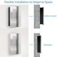 thumbnail image 5 of FUMANGO 16x26 Inch Black Metal Frame Wall Mounted Recessed Bathroom Medicine Cabinet with Mirror, Rounded Rectangular Medicine Cabinet, 5 of 9