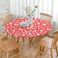 thumbnail image 3 of Red Christmas Deer and Gift Pattern Round Fitted Tablecloth with Elastic Edge,Dining Table Cover Waterproof,Outdoor Round Tablecloth for Camping,Dining,Indoor and Outdoor, 3 of 7
