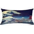 thumbnail image 2 of GZHJMY Japanese Style Waves Body Pillow Cover with Zipper, Soft and Cozy Fuzzy Fleece Body Pillow Case Cover 21 x 54 in,Plush Long Body Pillow Pillowcase Home Decor, 2 of 7
