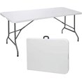 thumbnail image 4 of Amazing for less 8ft Folding Table White Plastic Portable Long Foldable Tables Indoor Outdoor Party Picnic Camping Fold Table 8 Foot (4ft, 6ft, 8ft), 4 of 10