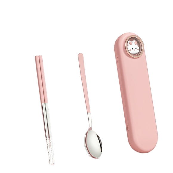 and Compact Stainless Steel Camping Cutlery Set Non Slip Chopstick Tips