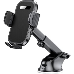Support de téléphone de voiture Support de téléphones pour pare-brise de voiture Air Porte-téléphone portable pour automobiliste gratuit pour les mains universelles iPhone Smartphone Samsung Moto (Noir)