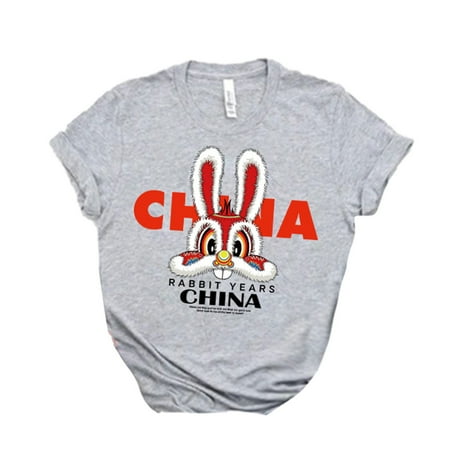 

Little Boy Clothing Boys Girls Kids Year Of Rabbit New Year Letters Printed Cute Top T Shirt Summer Cool