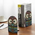 thumbnail image 5 of Susaid Boho Owl Print Wooden Bookends Decorative Book Ends for Shelves Heavy Books Holder Organizer Non-Slip Desk Book End for Kids Room Office School 1 Pairs, 5 of 8