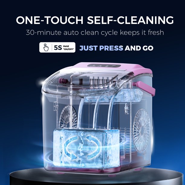 Simzlife Countertop Ice Maker with Handle,Portable Ice Machine